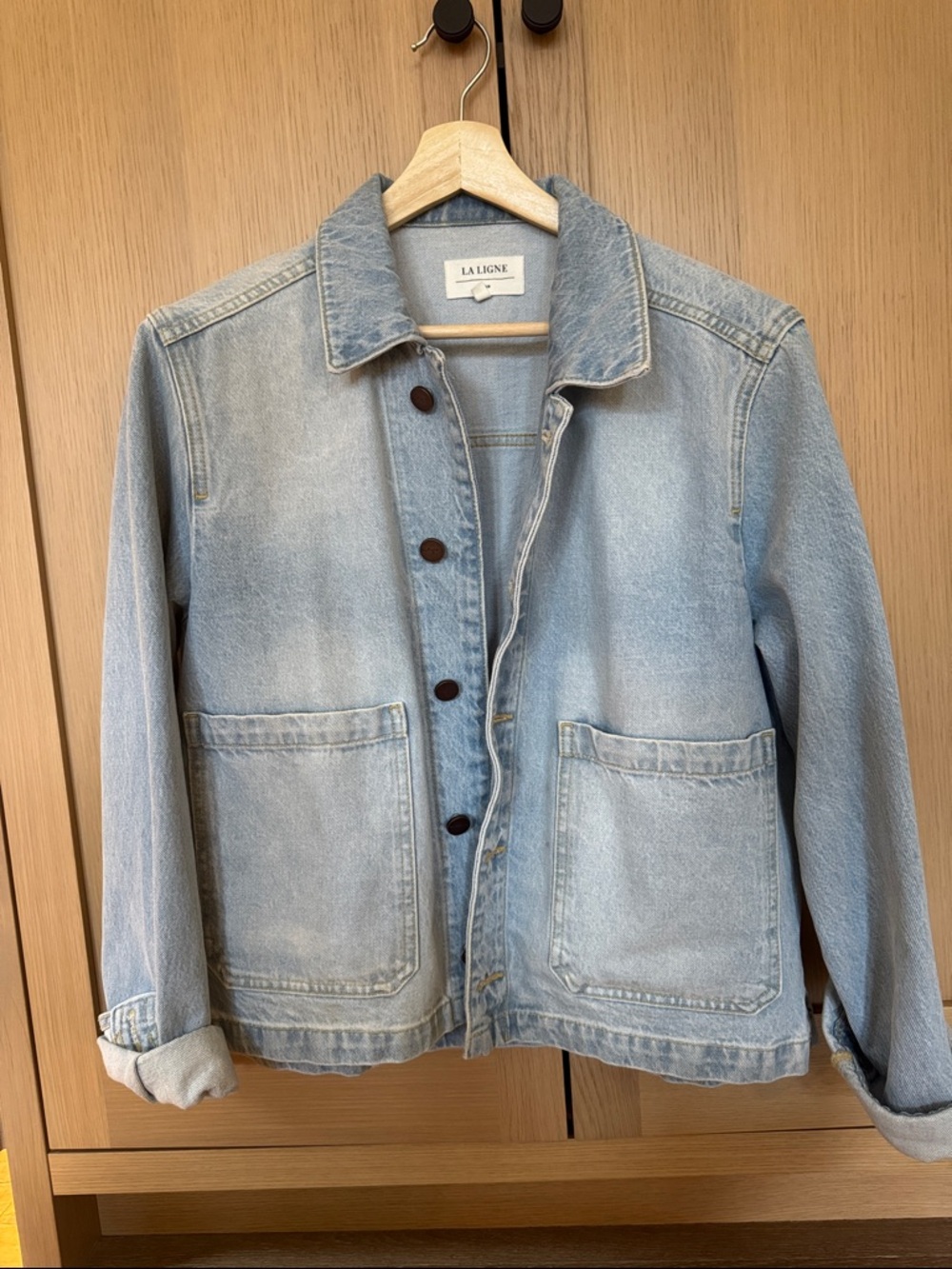 La Ligne Light Blue Denim Work Jacket